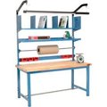 Global Equipment Packing Workbench W/Riser Kit, Maple Butcher Block Square Edge, 72"W x 30"D 244196